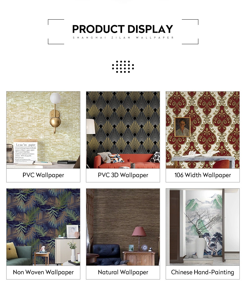 Factory Wholesale Competitive Non-Woven Wallcovering Classic Vinyl PVC Wallpapers for Wall Decor